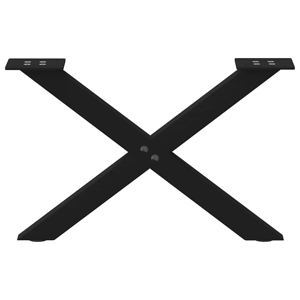 vidaXL Nogi do stolika kawowego w kształcie litery X 2 szt. Czarne 60x(30-31) cm Stal