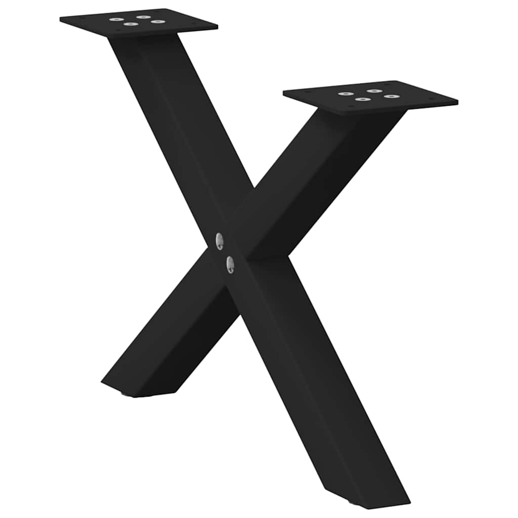 vidaXL Nogi do stolika kawowego w kształcie litery X 2 szt. Czarne 60x(30-31) cm Stal