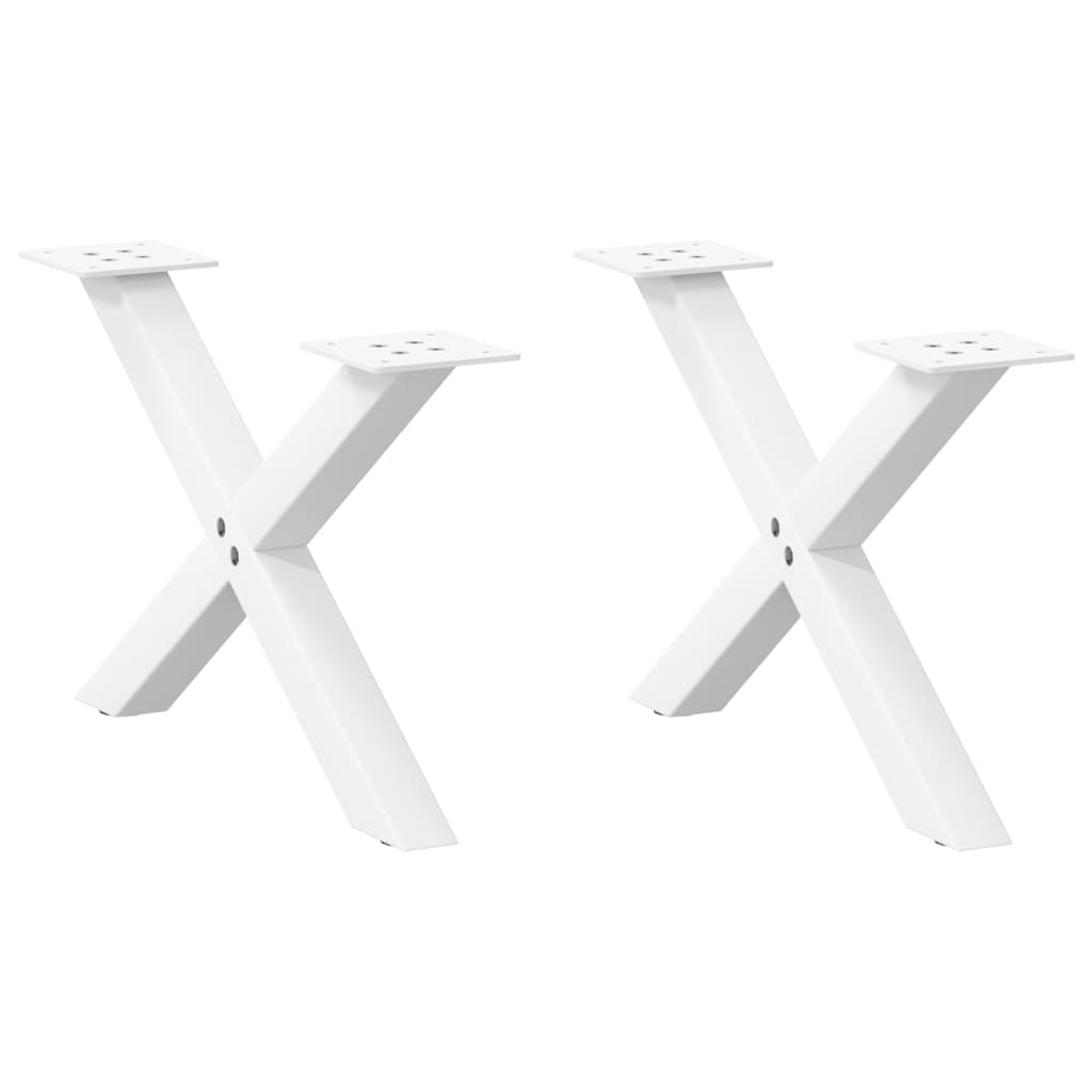 vidaXL Nogi do stolika kawowego w kształcie litery X 2 szt. Białe 60x(30-31) cm Stal