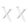vidaXL Nogi do stolika kawowego w kształcie litery X 2 szt. Białe 60x(30-31) cm Stal