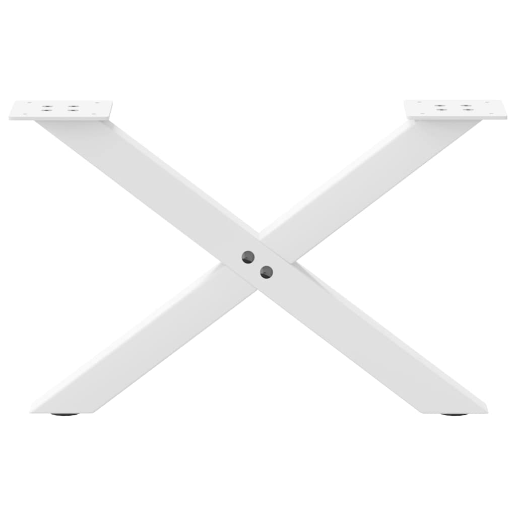 vidaXL Nogi do stolika kawowego w kształcie litery X 2 szt. Białe 60x(30-31) cm Stal