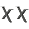 vidaXL Nogi do stolika kawowego w kształcie litery X 2 szt. Antracyt 60x(30-31) cm Stal