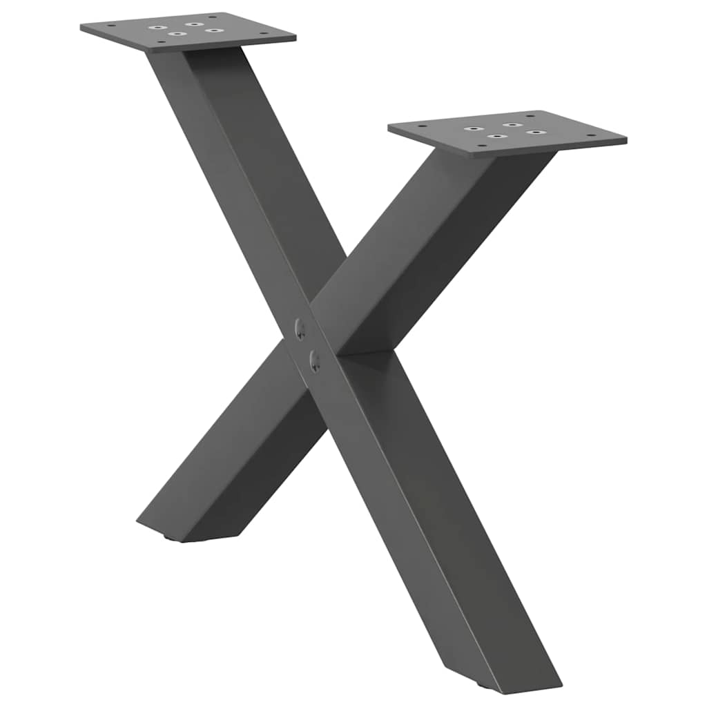 vidaXL Nogi do stolika kawowego w kształcie litery X 2 szt. Antracyt 60x(30-31) cm Stal