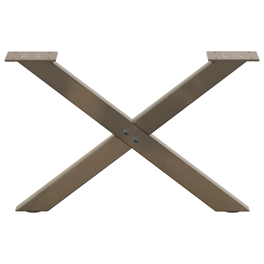 vidaXL Nogi do stolika kawowego w kształcie litery X 2 szt. Naturalna stal 60x(30-31) cm Stal