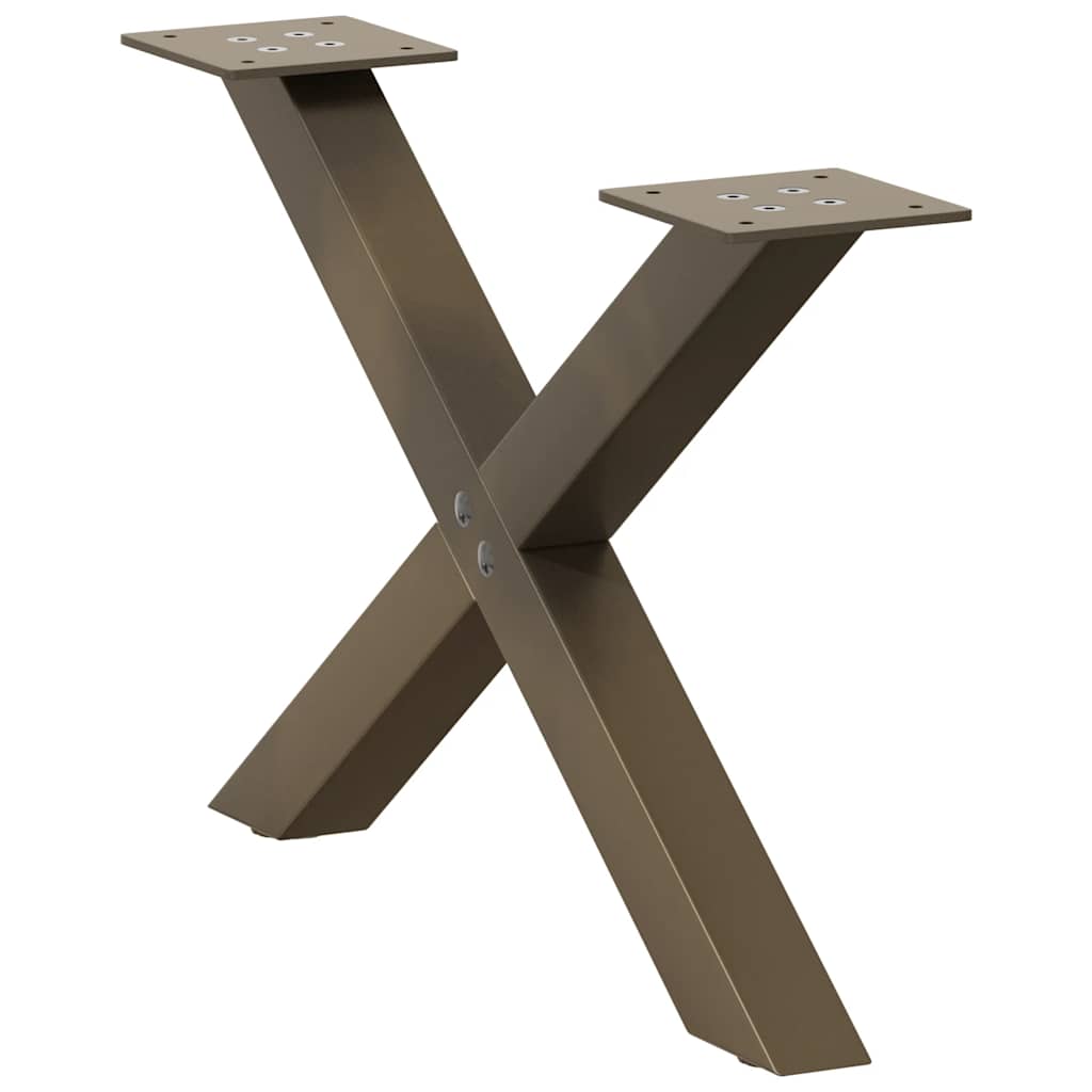 vidaXL Nogi do stolika kawowego w kształcie litery X 2 szt. Naturalna stal 60x(30-31) cm Stal