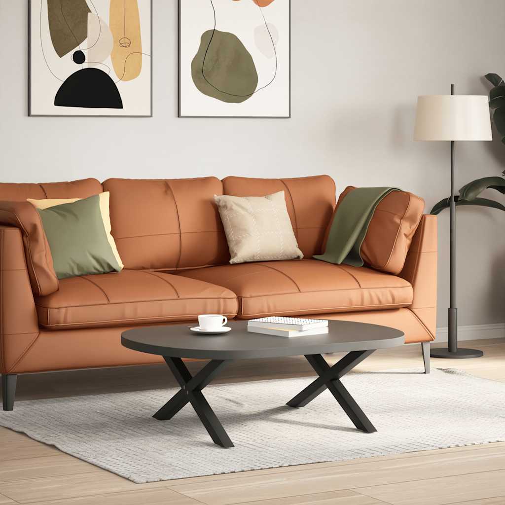 vidaXL Nogi do stolika kawowego w kształcie litery X 2 szt. Czarne 70x(30-31) cm Stal