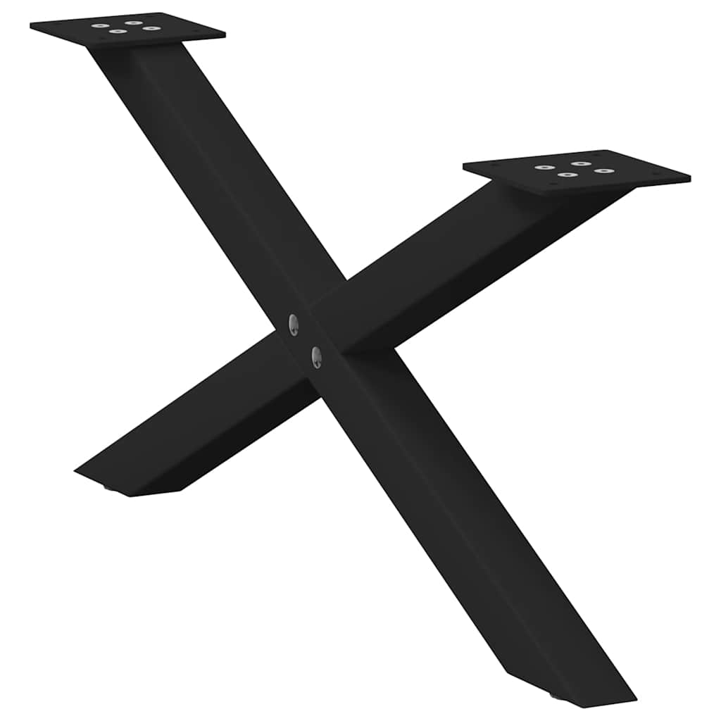 vidaXL Nogi do stolika kawowego w kształcie litery X 2 szt. Czarne 70x(30-31) cm Stal
