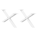 vidaXL Nogi do stolika kawowego w kształcie litery X 2 szt. Białe 70x(30-31) cm Stal