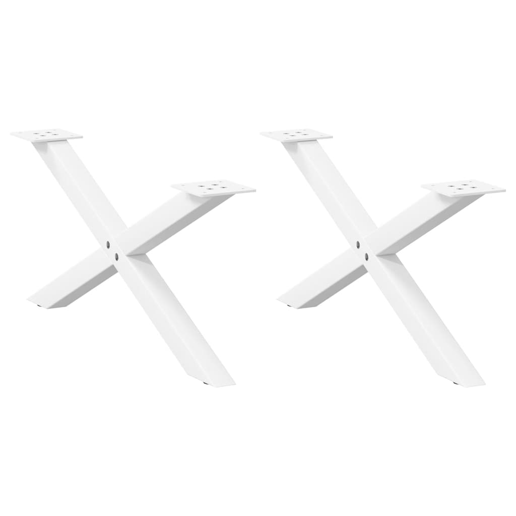 vidaXL Nogi do stolika kawowego w kształcie litery X 2 szt. Białe 70x(30-31) cm Stal