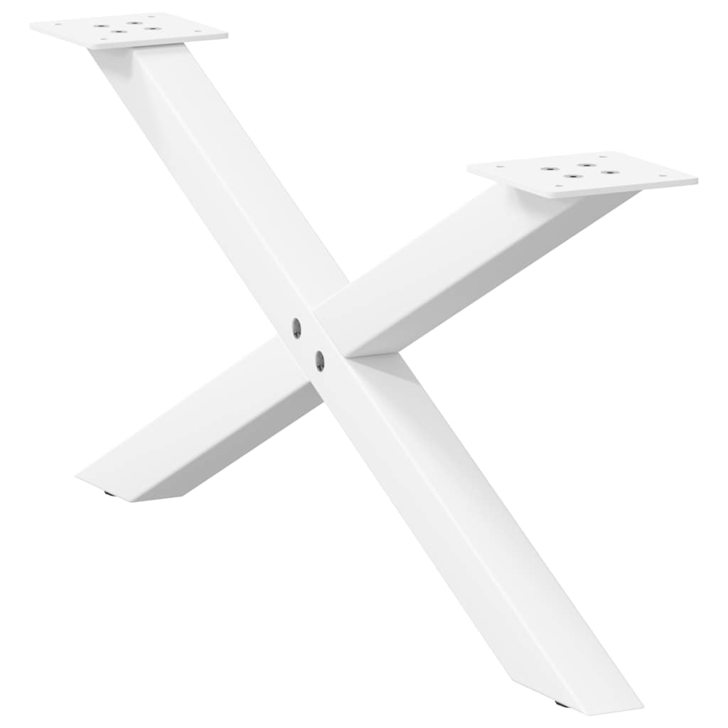 vidaXL Nogi do stolika kawowego w kształcie litery X 2 szt. Białe 70x(30-31) cm Stal