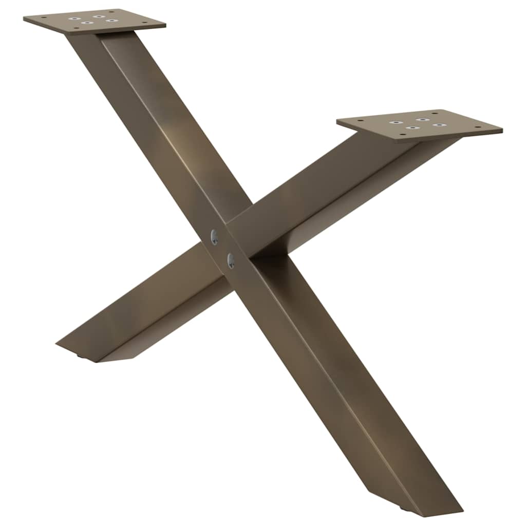 vidaXL Nogi do stolika kawowego w kształcie litery X 2 szt. Naturalna stal 70x(30-31) cm Stal
