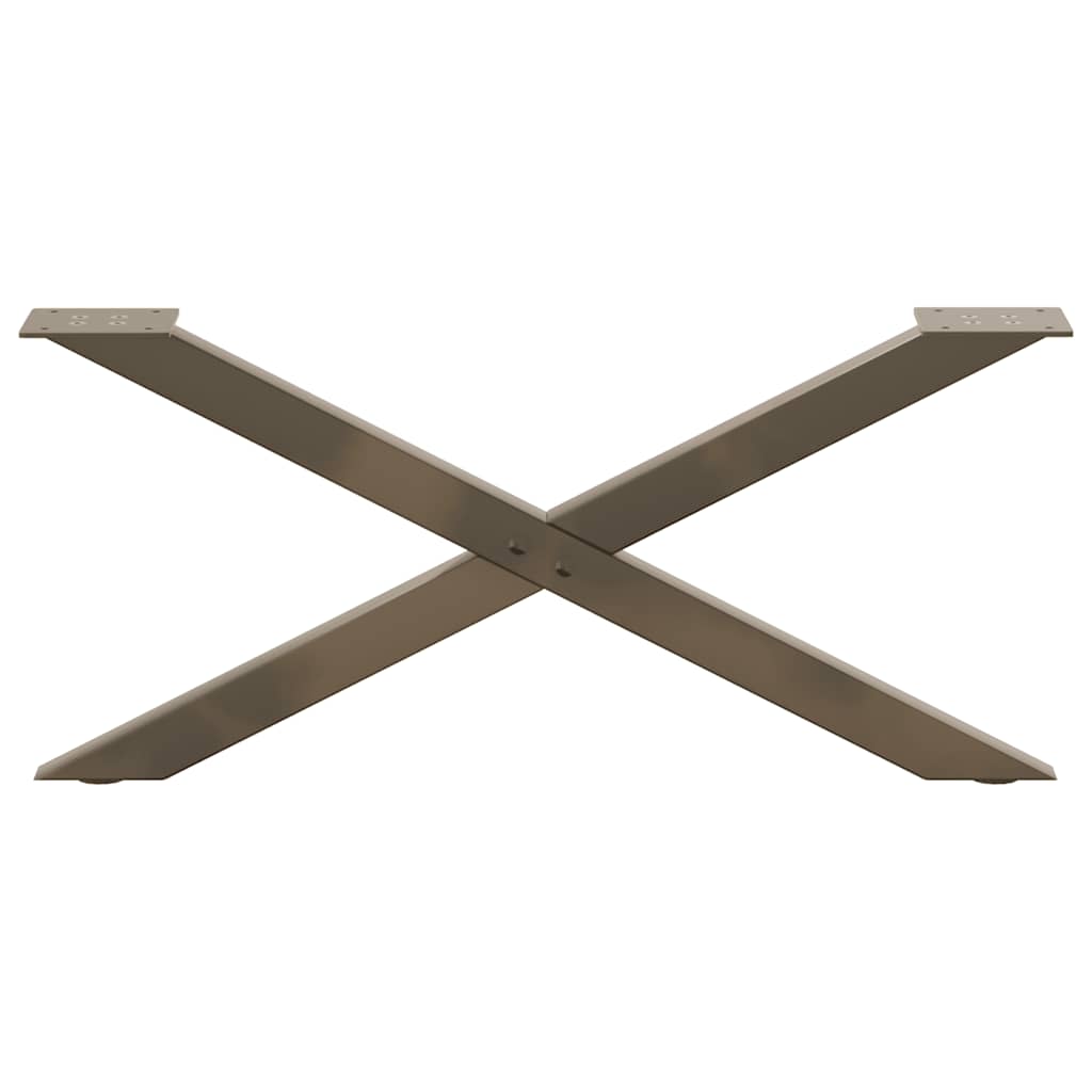 vidaXL Nogi do stolika kawowego w kształcie litery X 2 szt. Naturalna stal 70x(30-31) cm Stal