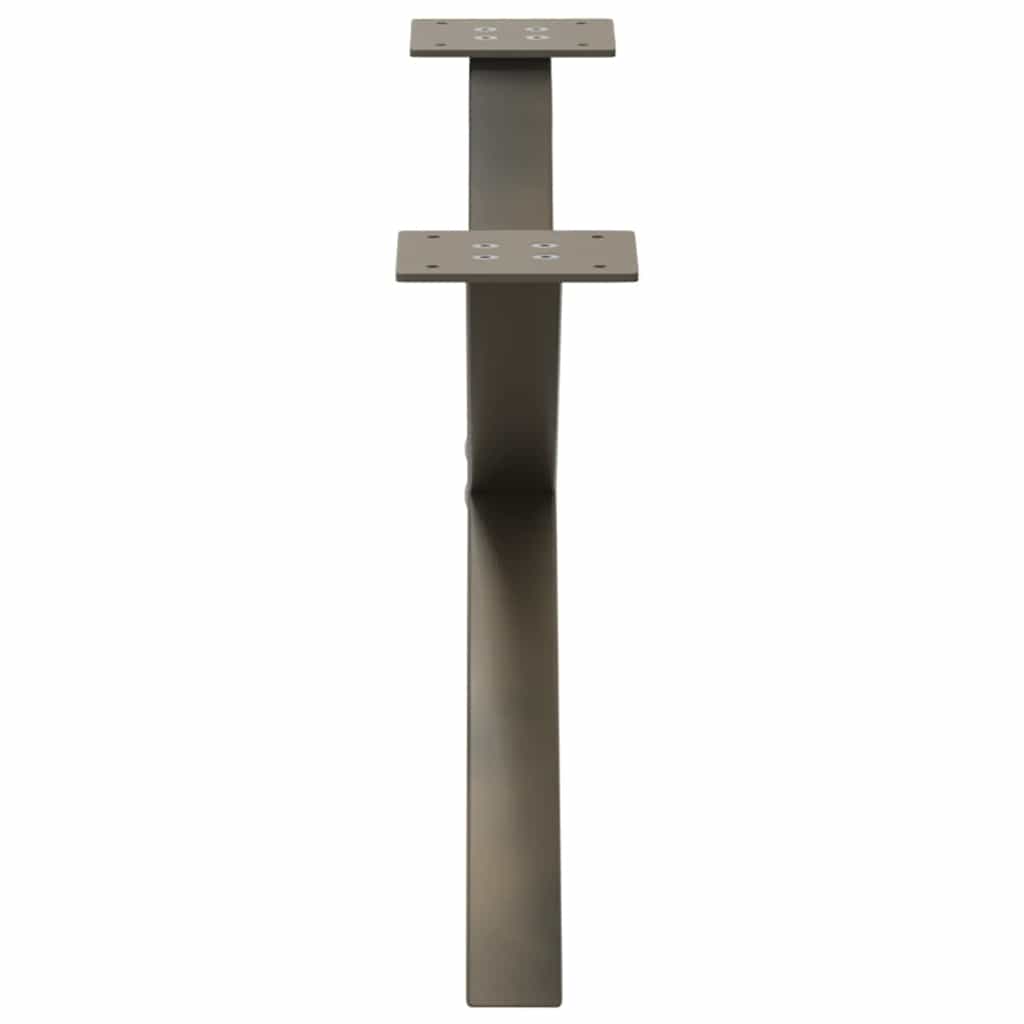 vidaXL Nogi do stolika kawowego w kształcie litery X 2 szt. Naturalna stal 70x(30-31) cm Stal
