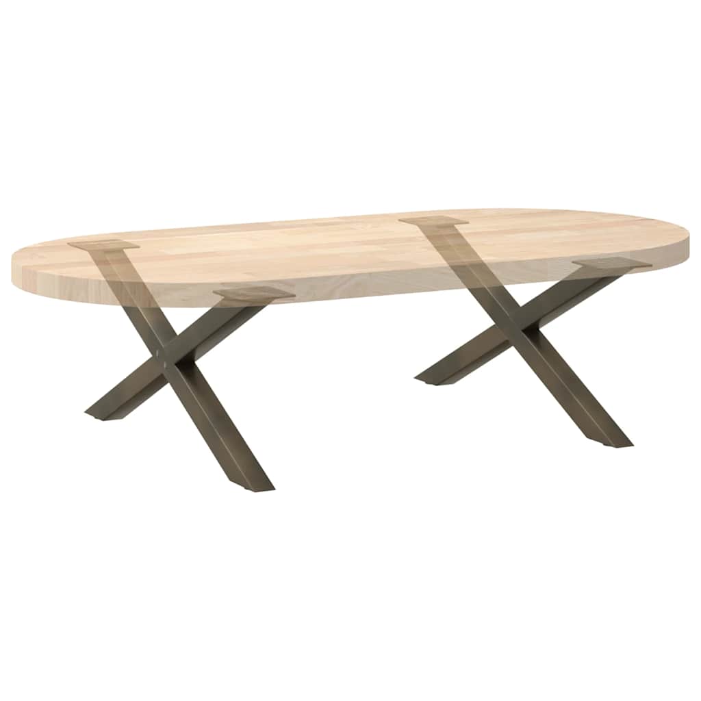 vidaXL Nogi do stolika kawowego w kształcie litery X 2 szt. Naturalna stal 70x(30-31) cm Stal