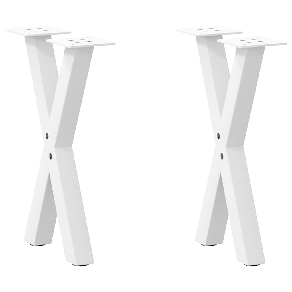 vidaXL Nogi do stolika kawowego w kształcie litery X 2 szt. Białe 28x(42-43) cm Stal