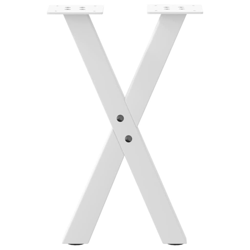 vidaXL Nogi do stolika kawowego w kształcie litery X 2 szt. Białe 28x(42-43) cm Stal