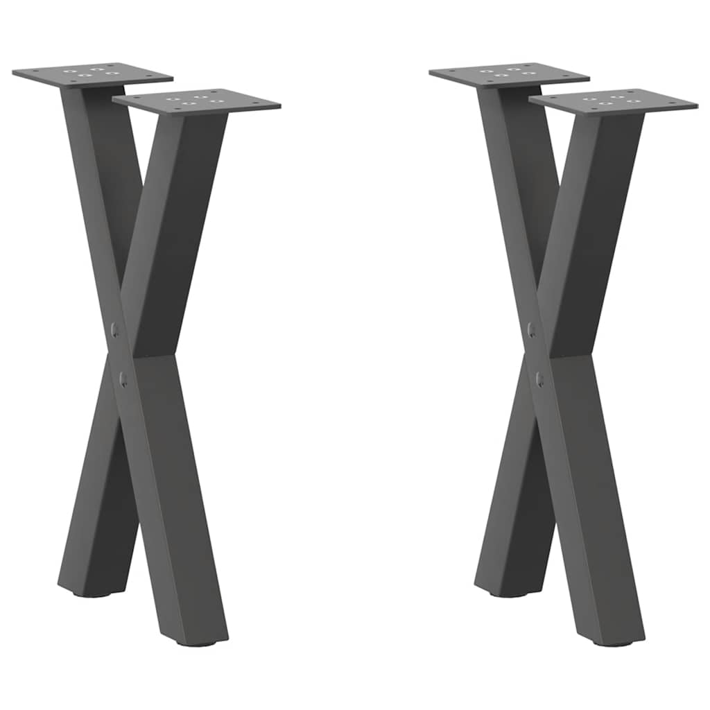 vidaXL Nogi do stolika kawowego w kształcie litery X 2 szt. Antracyt 28x(42-43) cm Stal
