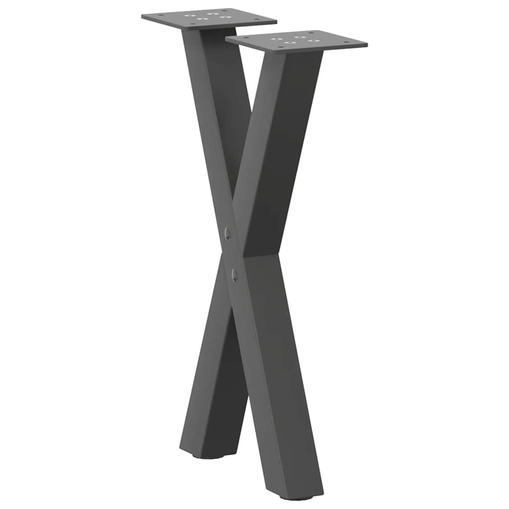 vidaXL Nogi do stolika kawowego w kształcie litery X 2 szt. Antracyt 28x(42-43) cm Stal