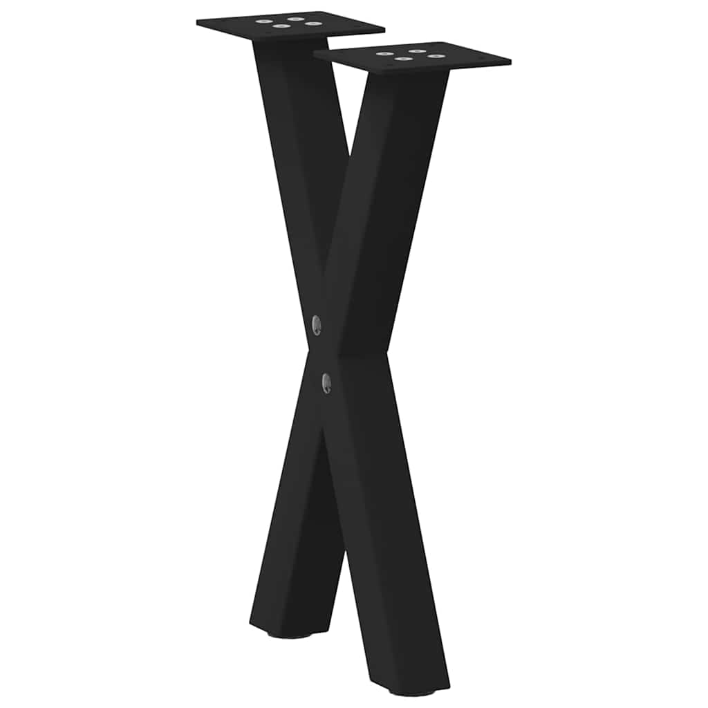 vidaXL Nogi do stolika kawowego w kształcie litery X 2 szt. Czarne 38x(42-43) cm Stal