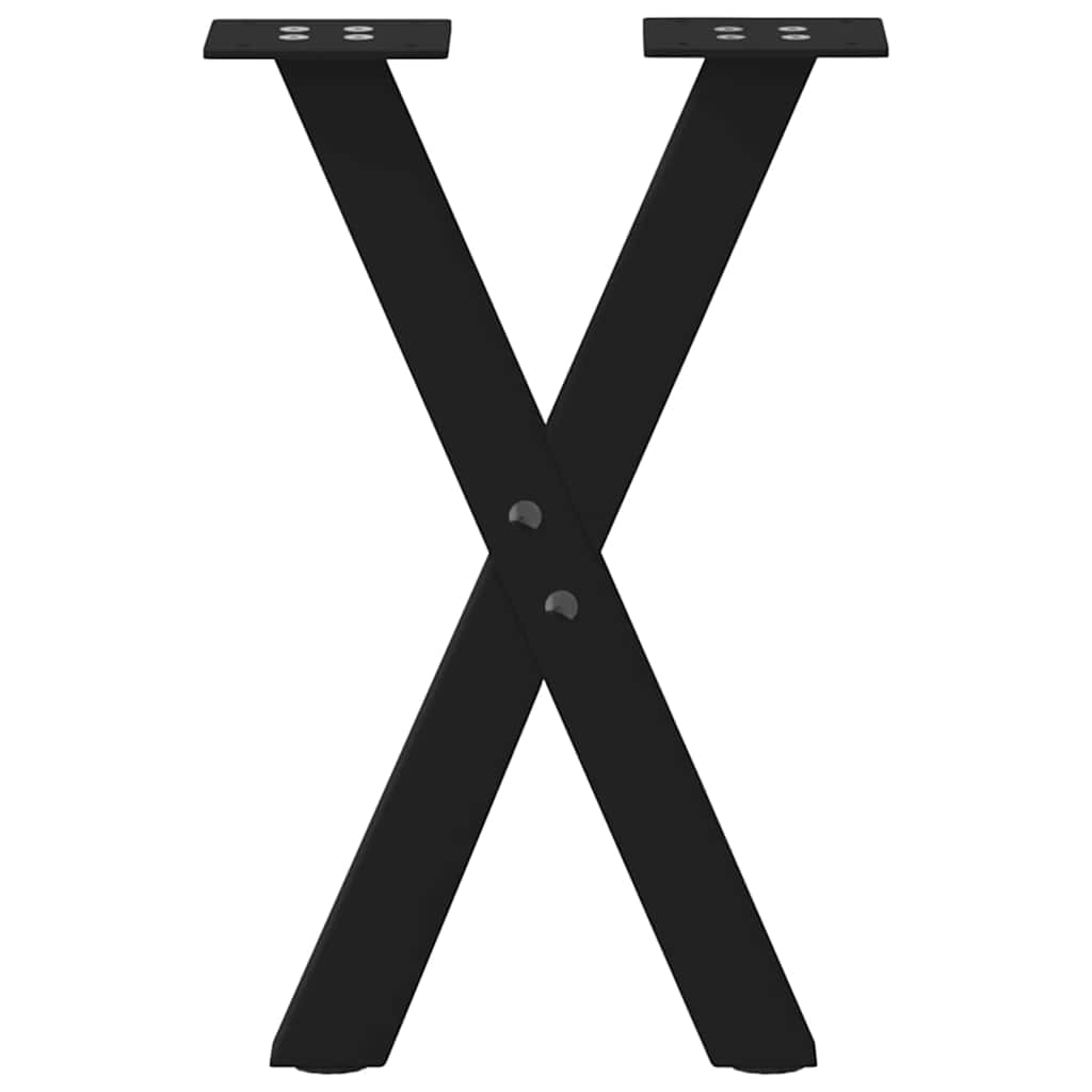 vidaXL Nogi do stolika kawowego w kształcie litery X 2 szt. Czarne 38x(42-43) cm Stal