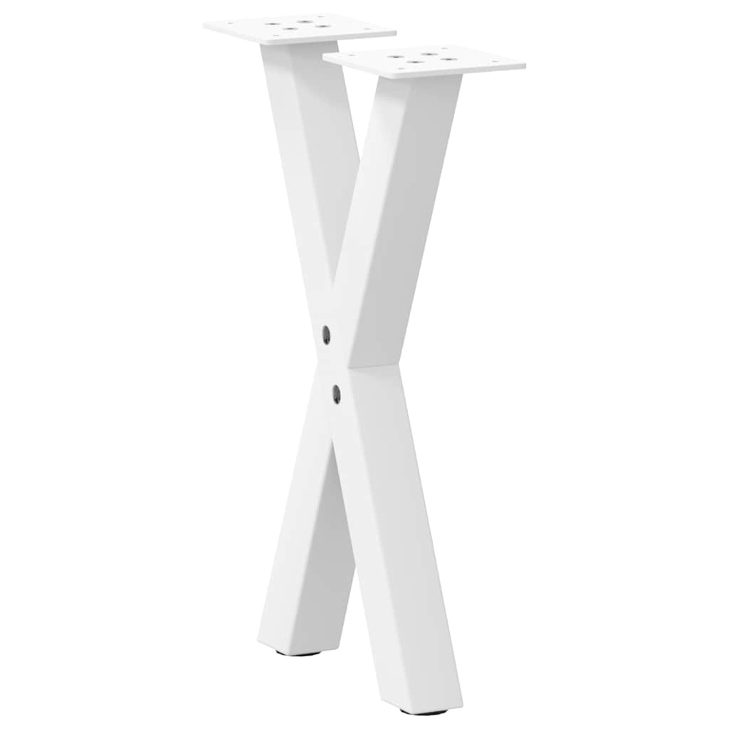vidaXL Nogi do stolika kawowego w kształcie litery X 2 szt. Białe 38x(42-43) cm Stal