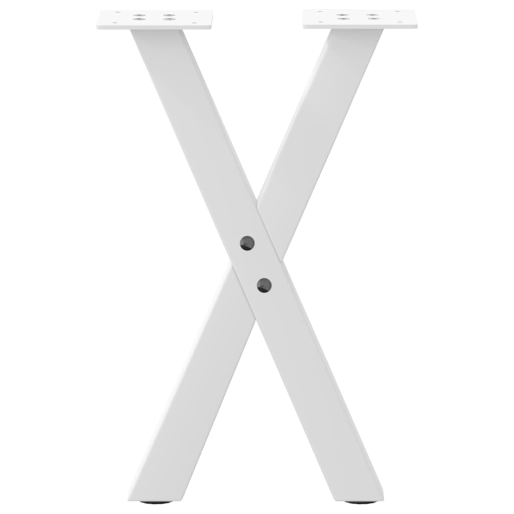 vidaXL Nogi do stolika kawowego w kształcie litery X 2 szt. Białe 38x(42-43) cm Stal