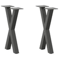 vidaXL Nogi do stolika kawowego w kształcie litery X 2 szt. Antracyt 38x(42-43) cm Stal