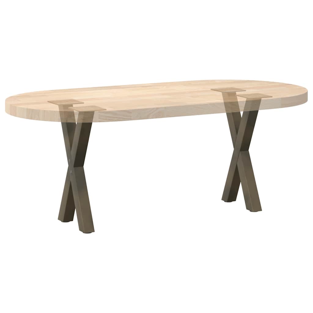 vidaXL Nogi do stolika kawowego w kształcie litery X 2 szt. Naturalna stal 38x(42-43) cm Stal