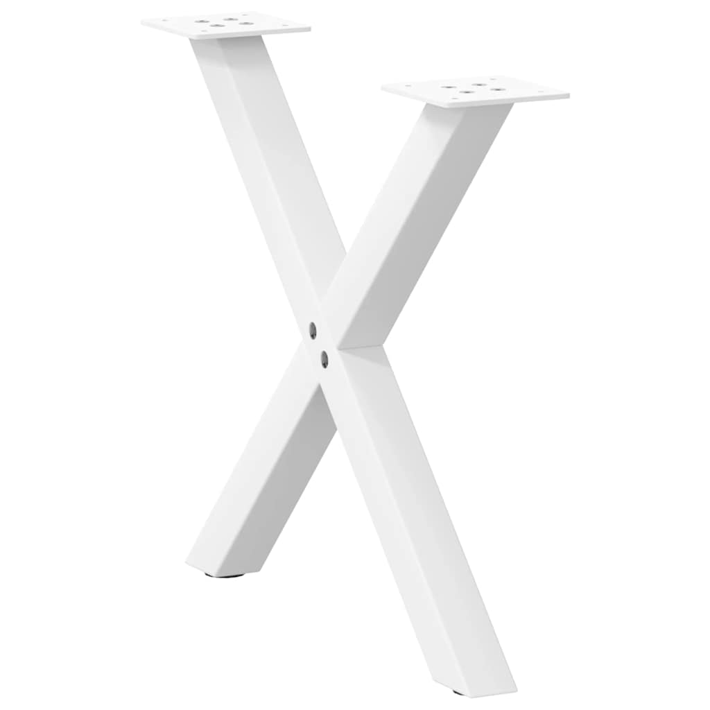 vidaXL Nogi do stolika kawowego w kształcie litery X 2 szt. Białe 50x(42-43) cm Stal