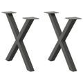 vidaXL Nogi do stolika kawowego w kształcie litery X 2 szt. Antracyt 50x(42-43) cm Stal