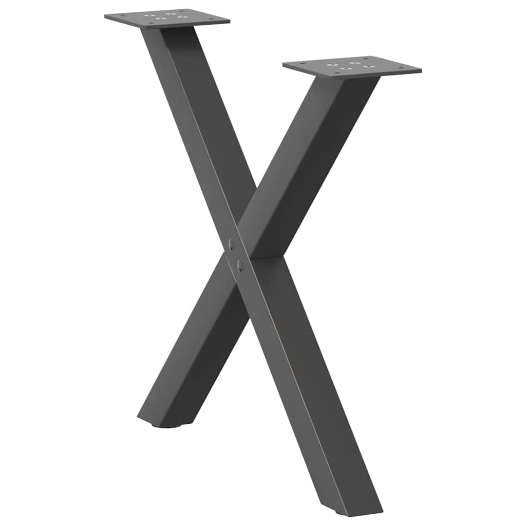 vidaXL Nogi do stolika kawowego w kształcie litery X 2 szt. Antracyt 50x(42-43) cm Stal
