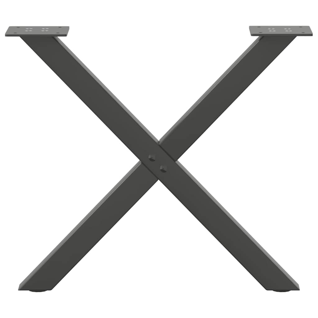 vidaXL Nogi do stolika kawowego w kształcie litery X 2 szt. Antracyt 50x(42-43) cm Stal