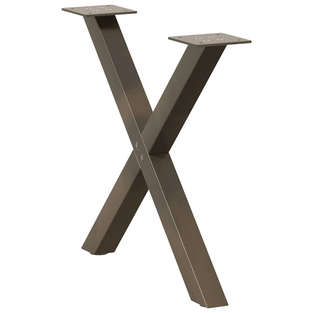 vidaXL Nogi do stolika kawowego w kształcie litery X 2 szt. Naturalna stal 50x(42-43) cm Stal