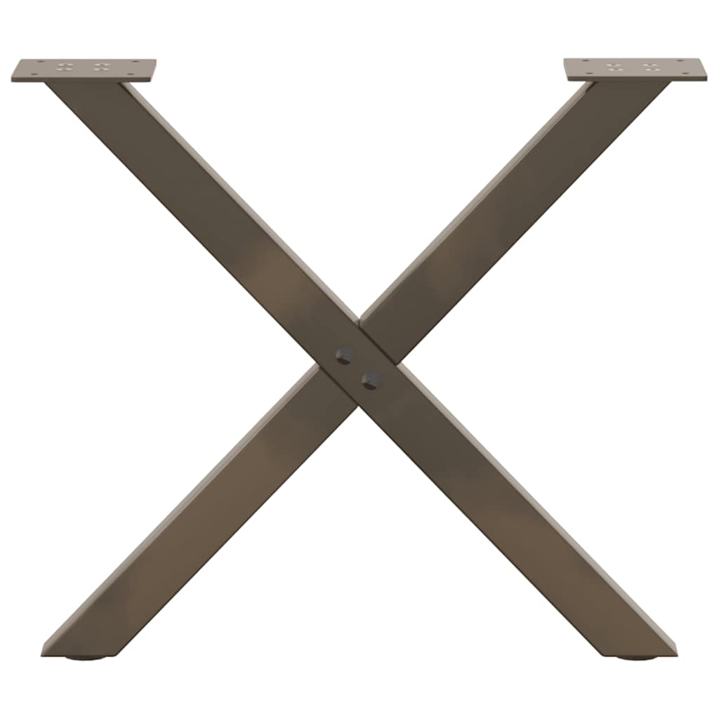 vidaXL Nogi do stolika kawowego w kształcie litery X 2 szt. Naturalna stal 50x(42-43) cm Stal