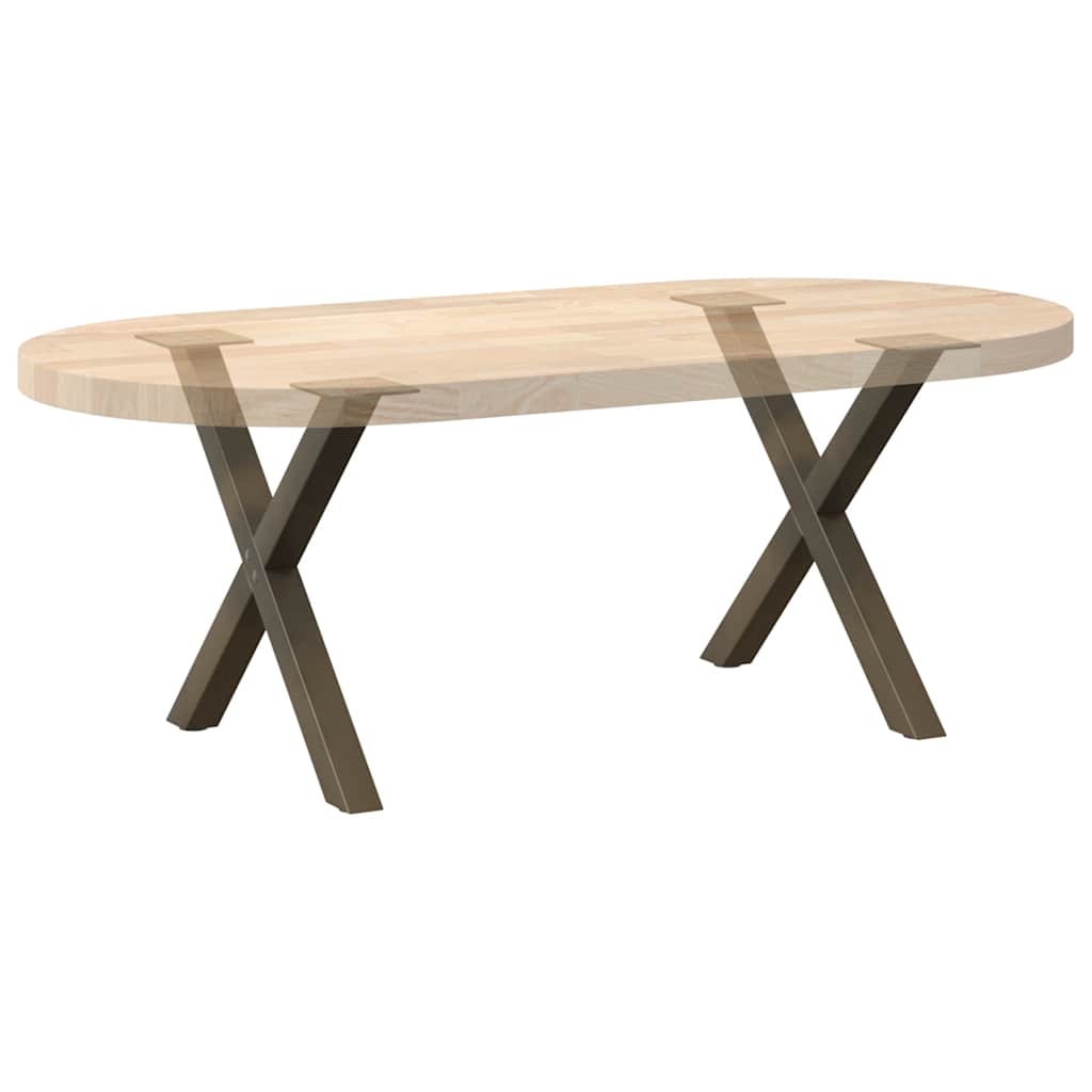 vidaXL Nogi do stolika kawowego w kształcie litery X 2 szt. Naturalna stal 50x(42-43) cm Stal