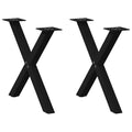 vidaXL Nogi do stolika kawowego w kształcie litery X 2 szt. Czarne 60x(42-43) cm Stal