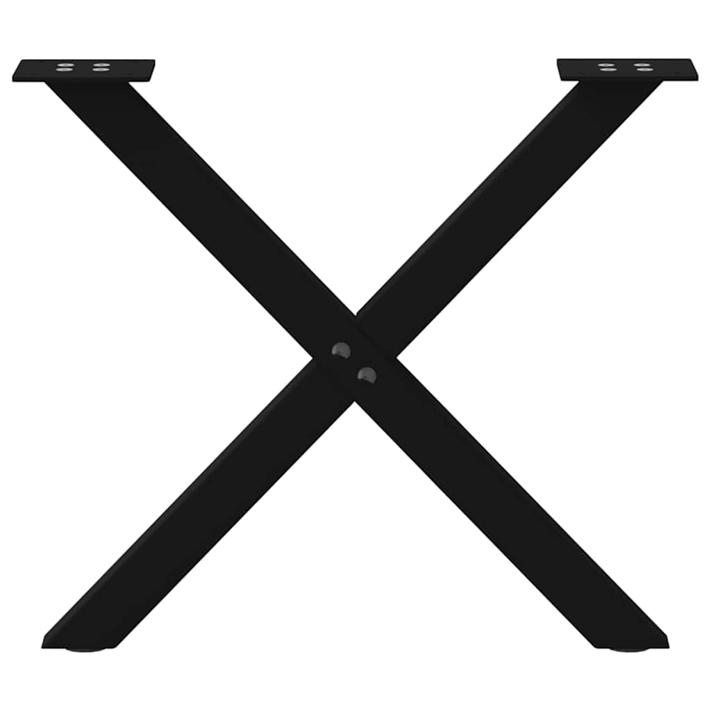 vidaXL Nogi do stolika kawowego w kształcie litery X 2 szt. Czarne 60x(42-43) cm Stal