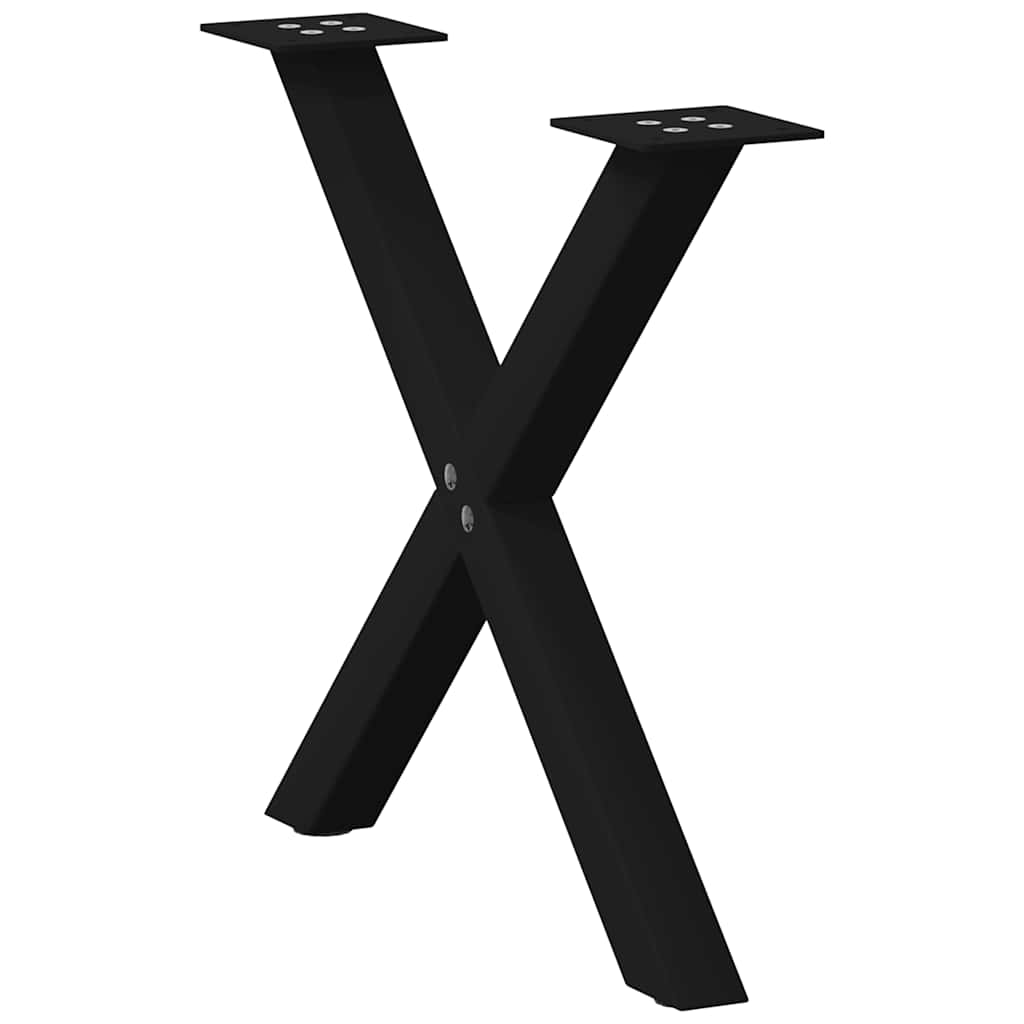 vidaXL Nogi do stolika kawowego w kształcie litery X 2 szt. Czarne 60x(42-43) cm Stal