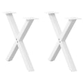 vidaXL Nogi do stolika kawowego w kształcie litery X 2 szt. Białe 60x(42-43) cm Stal