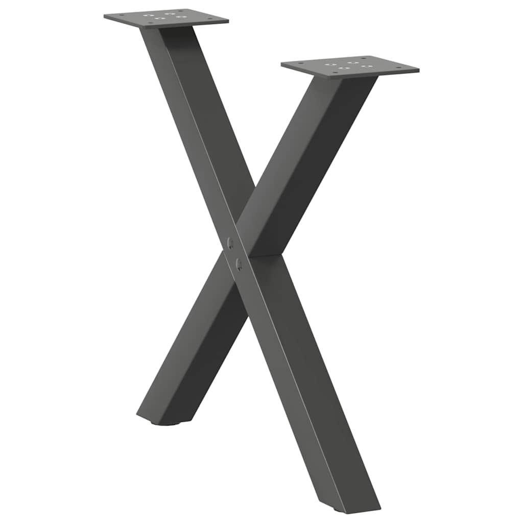 vidaXL Nogi do stolika kawowego w kształcie litery X 2 szt. Antracyt 60x(42-43) cm Stal