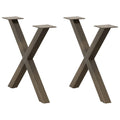 vidaXL Nogi do stolika kawowego w kształcie litery X 2 szt. Naturalna stal 60x(42-43) cm Stal