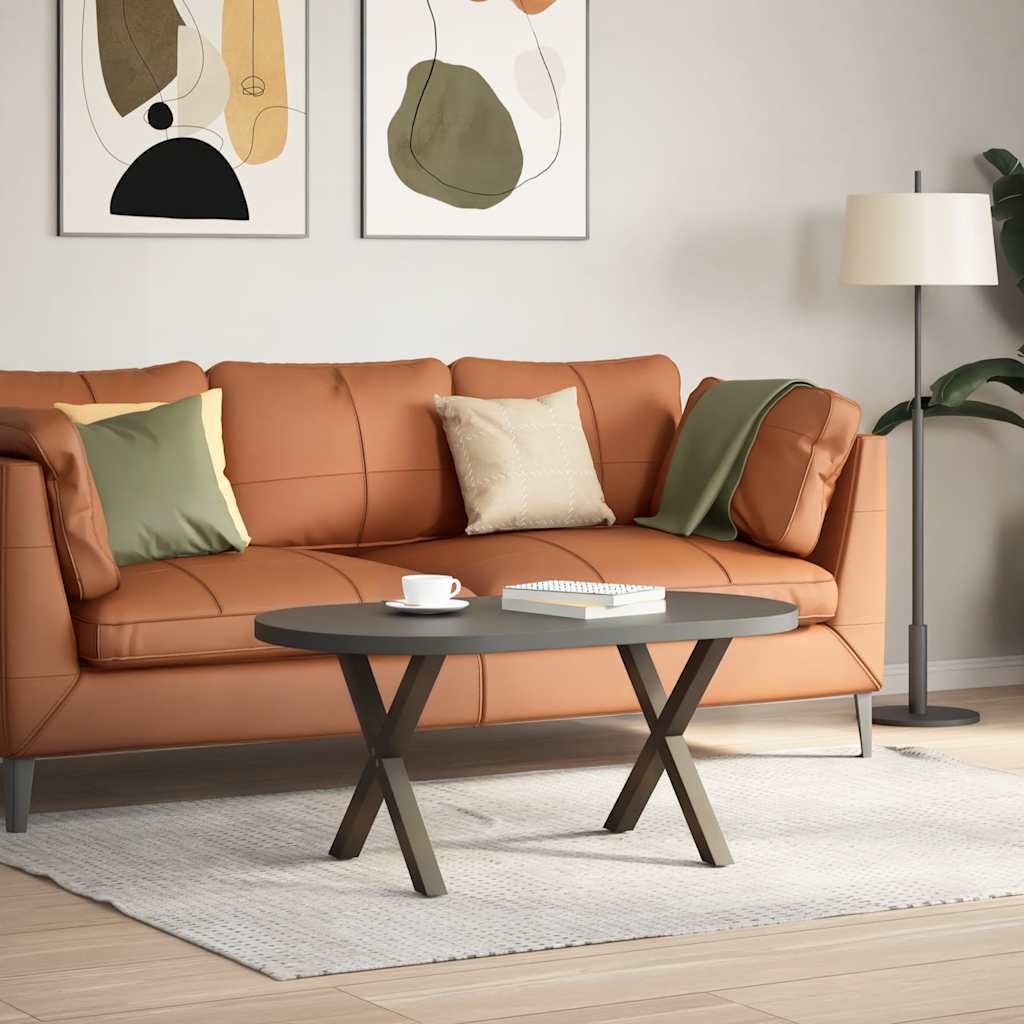 vidaXL Nogi do stolika kawowego w kształcie litery X 2 szt. Naturalna stal 60x(42-43) cm Stal