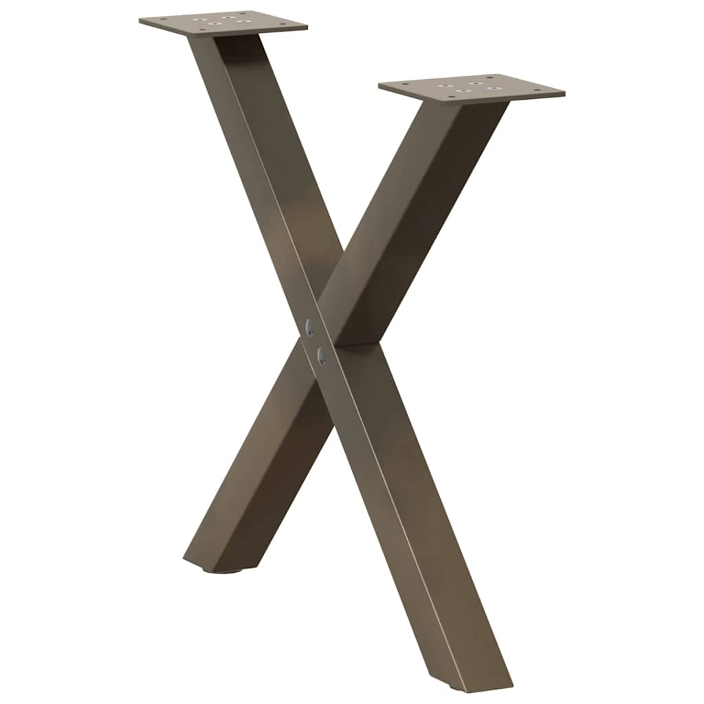 vidaXL Nogi do stolika kawowego w kształcie litery X 2 szt. Naturalna stal 60x(42-43) cm Stal