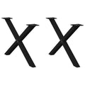 vidaXL Nogi do stolika kawowego w kształcie litery X 2 szt. Czarne 70x(42-43) cm Stal