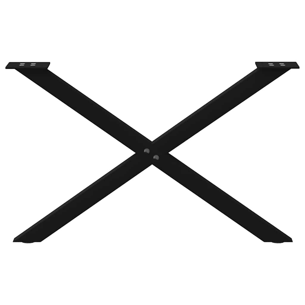 vidaXL Nogi do stolika kawowego w kształcie litery X 2 szt. Czarne 70x(42-43) cm Stal