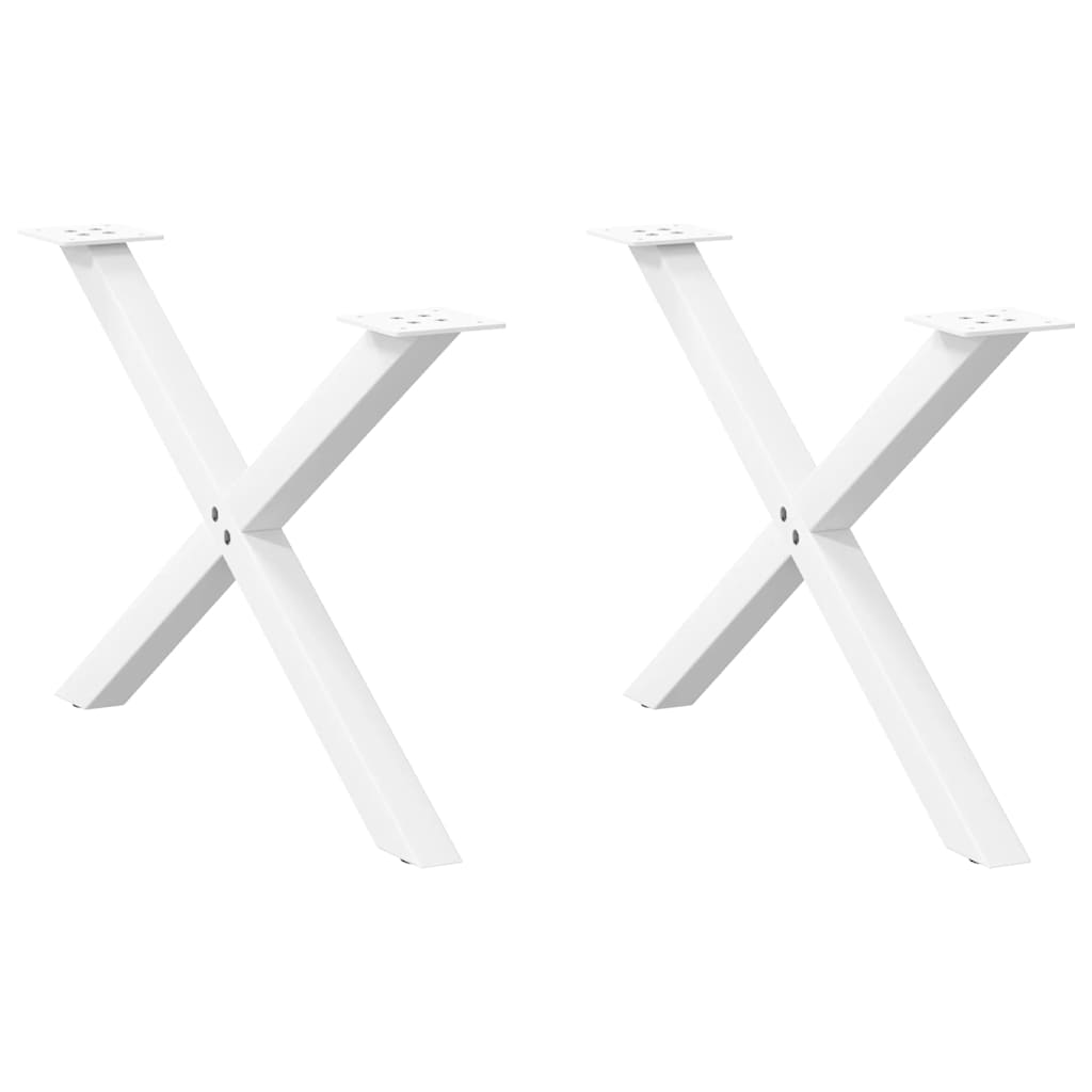 vidaXL Nogi do stolika kawowego w kształcie litery X 2 szt. Białe 70x(42-43) cm Stal
