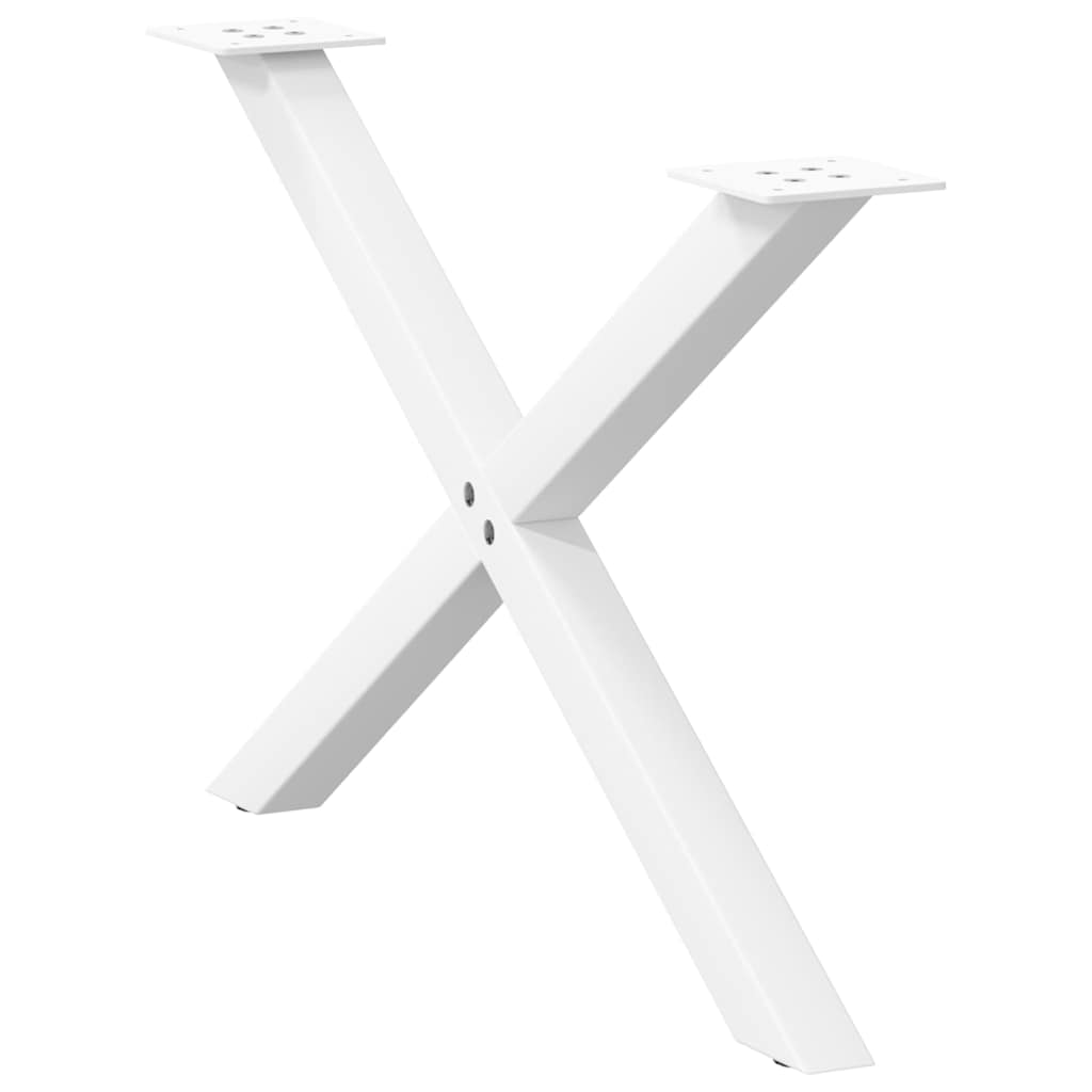 vidaXL Nogi do stolika kawowego w kształcie litery X 2 szt. Białe 70x(42-43) cm Stal