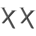 vidaXL Nogi do stolika kawowego w kształcie litery X 2 szt. Antracyt 70x(42-43) cm Stal