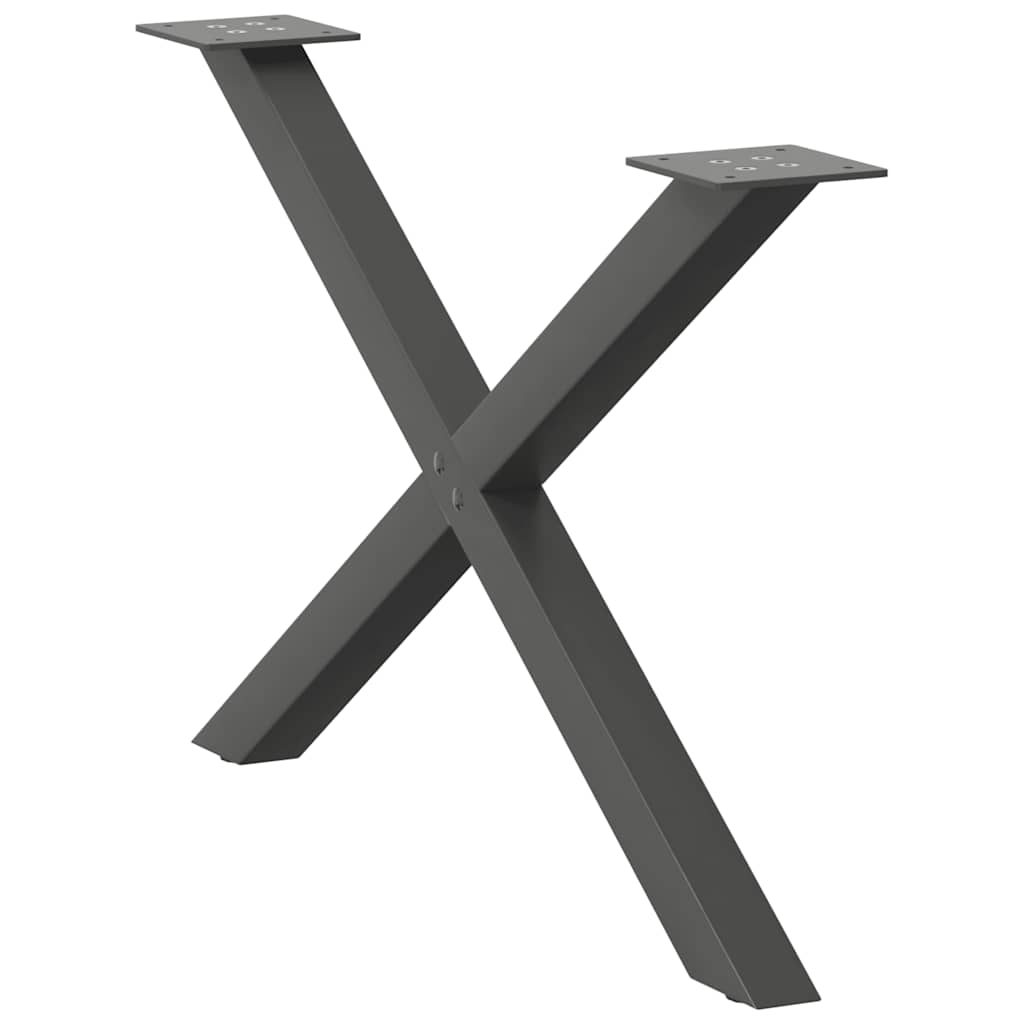 vidaXL Nogi do stolika kawowego w kształcie litery X 2 szt. Antracyt 70x(42-43) cm Stal