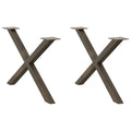 vidaXL Nogi do stolika kawowego w kształcie litery X 2 szt. Naturalna stal 70x(42-43) cm Stal